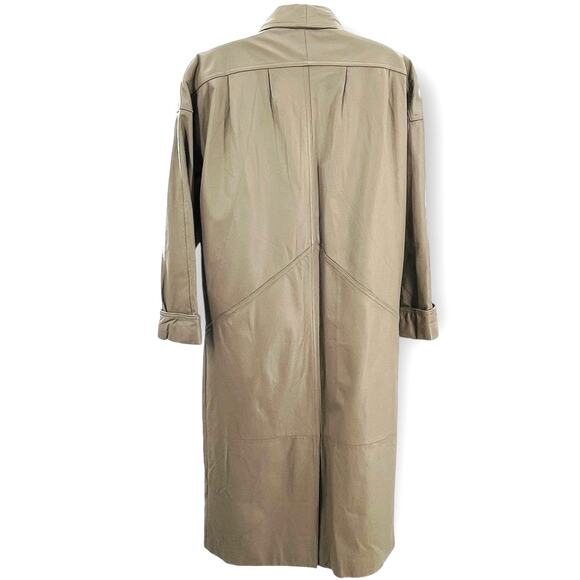 Vintage 90s Jacqueline Ferrar Tan Classic Retro Trench Outdoor Long Maxi Coat M - Picture 2 of 12